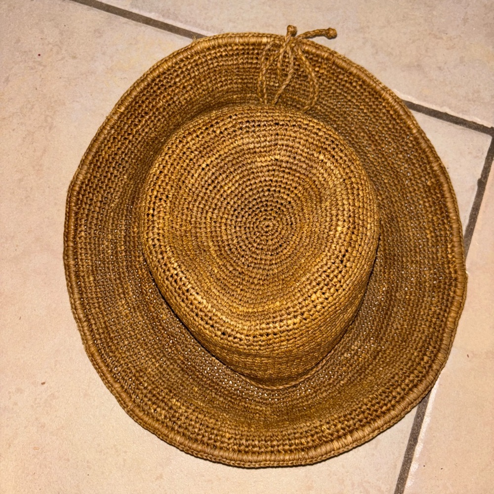 Madagascar made Raffia Woven Hat Gardening Sun Handmade - Picture 5 of 7